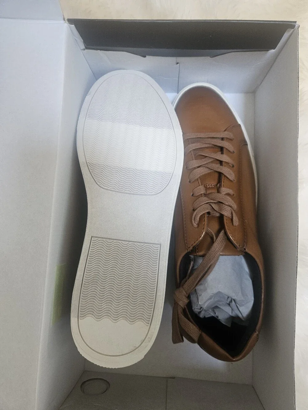 Alfani Men's Leather Low-Top Sneakers in Brown